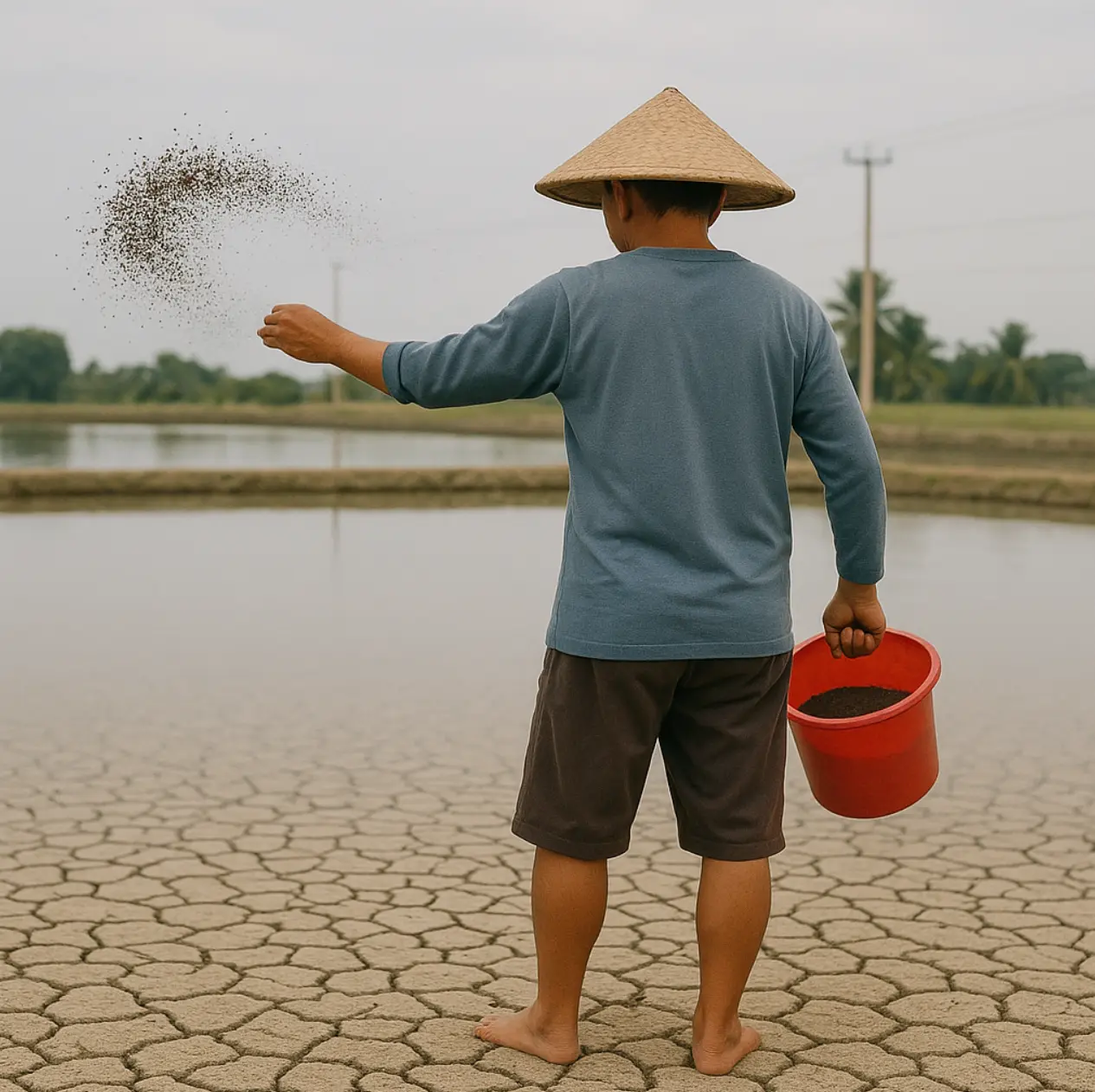 Persiapan Dasar Tambak dengan Kohe Sapi Fermentasi Persiapan Dasar Tambak dengan Kohe Sapi Fermentasi